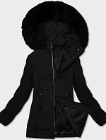 Dámska plus size zimná bunda s kapucňou S'west black (B8300-1)