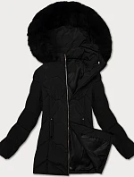 Dámska plus size zimná bunda s kapucňou S'west black (B8300-1)