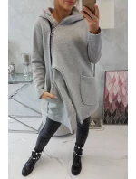 Zateplená mikina s asymetrickým zipem šedá Zateplená mikina s asymetrickým zipem šedá