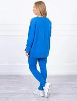 Súprava s oversize blúzkou nevädzovej modrej farby