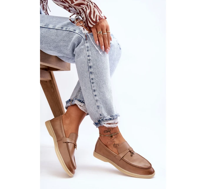 Dámské klasické mokasíny hnědé model 21626974 - Boto