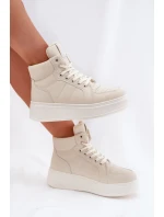 Vysoké dámské sneakers na platformě béžové model 21693386 - EVENTO Vysoké dámské sneakers na platformě béžové model 21693386 - EVENTO