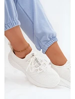 Lehké sportovní nazouvací dámské boty Materiálové Big Star model 22185523 Bílé - Big Star Shoes Lehké sportovní nazouvací dámské boty Materiálové Big Star model 22185523 Bílé - Big Star Shoes