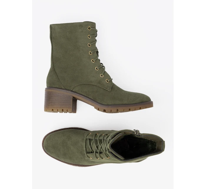 Praktické zelené dámske členkové topánky na platforme