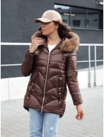 Dámská zimní bunda s kapucí hnědá Dstreet model 21979344 - FashionStreet