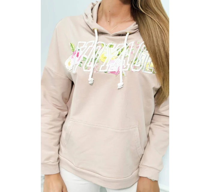 Mikina s nápisem Voyage béžový