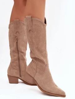 Kozačky Kovbojky Dámské Khaki Jazelle