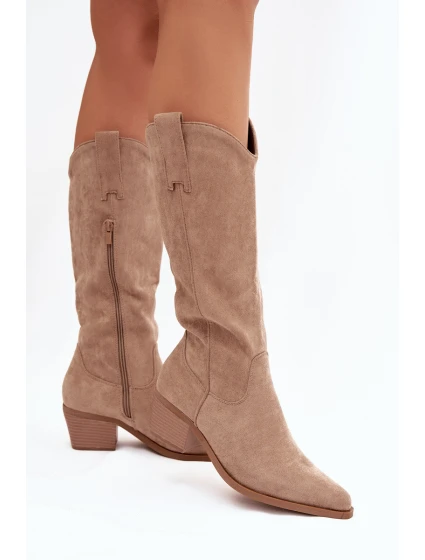 Kozačky Kovbojky Dámské Khaki Jazelle Kozačky Kovbojky Dámské Khaki Jazelle