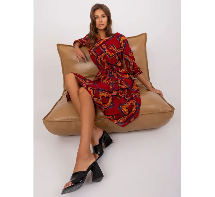 Sukienka LK SK model 18728052 bordowy - FPrice Sukienka LK SK model 18728052 bordowy - FPrice