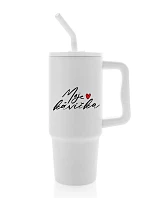 MOJE KÁVIČKA - bílý cestovní termohrnek 900 ml