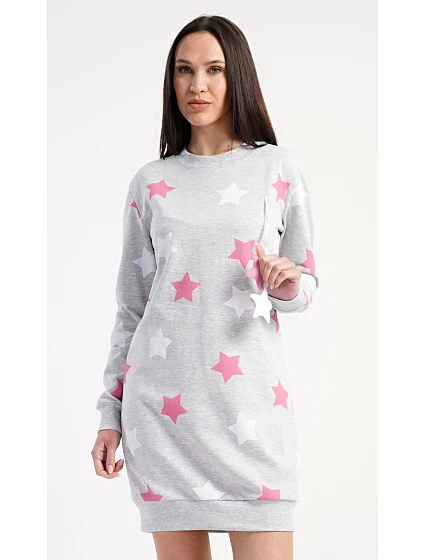 Dámské domácí šaty s dlouhým rukávem model 22406210 - Vienetta Dámské domácí šaty s dlouhým rukávem model 22406210 - Vienetta