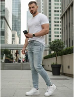 Pánske džínsy slim fit fitted svetlomodré FashionStreet UX4489