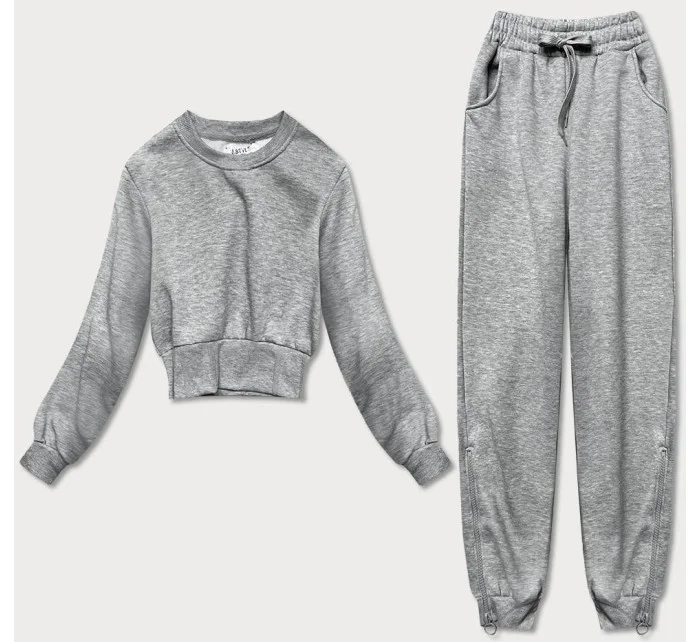 Světle šedý dámský dres mikina a kalhoty model 17234516 - J.STYLE Světle šedý dámský dres mikina a kalhoty model 17234516 - J.STYLE
