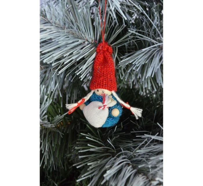 DEKORATÍVNA BÁBIKA S TAŠKOU MODRÉ DIEVČA 7,5 CM