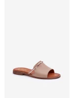 Kožené Pantofle Tmavě Béžové Lewski Shoes model 21682423 - Boto Kožené Pantofle Tmavě Béžové Lewski Shoes model 21682423 - Boto