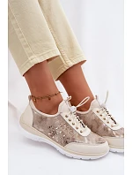 kožené polobotky Dívčí  Béžové model 22100265 - D&A