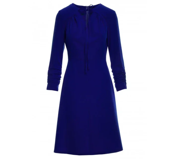 S325 Priliehavé šaty s viazaným výstrihom - kráľovsky modré