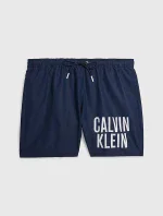 Pánske stredné plavecké šortky so sťahovacou šnúrkou KM0KM00794 XNE tm. modrá - Calvin Klein