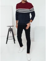 Pánský pruhovaný tmavě modrý svetr Dstreet model 21982373 - FashionStreet
