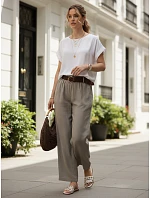 Dámska oversize blúzka z viskózy s krátkymi rukávmi, biela, FashionStreet RY2926