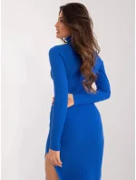 Modré ceruzkové šaty s rolákom (1473) Modré ceruzkové šaty s rolákom (1473)