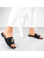 S.Barski W OLI262A žabky s kubickými zirkónmi čierne