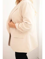 Dámská elegantní Plus Size sako béžová