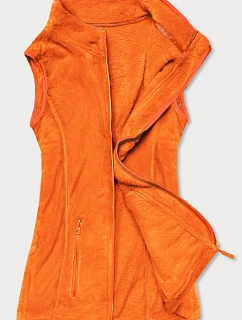 Dámská plyšová vesta v neonově oranžové barvě model 18366101 - J.STYLE