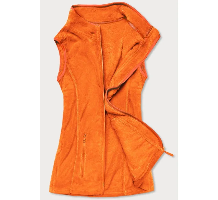 Dámská plyšová vesta v neonově oranžové barvě model 18366101 - J.STYLE Dámská plyšová vesta v neonově oranžové barvě model 18366101 - J.STYLE