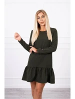 Šaty s khaki volánom