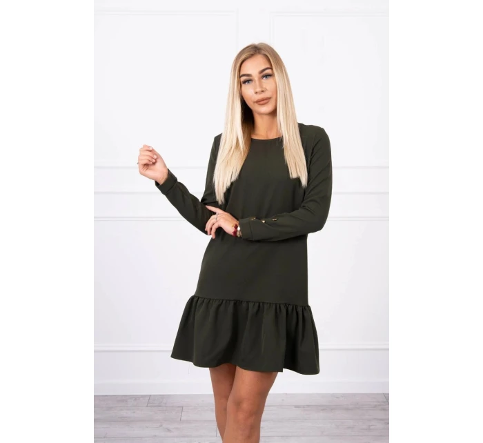 Šaty s khaki volánom