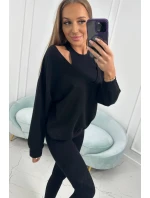 3-dielna sada mikina + top + legíny čierna