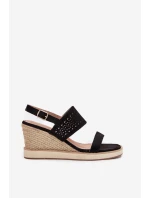 Dámské Sandály S Na Klínu Černé model 21704029 - Boto Dámské Sandály S Na Klínu Černé model 21704029 - Boto