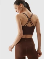 Dámsky recyklovaný top na jogu 4F - hnedý