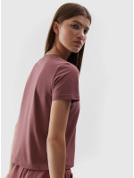 Dámske tričko z organickej bavlny 4FWAW23TTSHF1169-60S burgundy - 4F