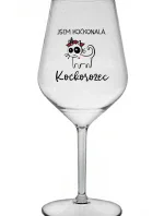 JSEM KOČKONALÁ. KOČKOROŽEC - čirá nerozbitná sklenice na víno 470 ml