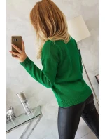 Svetr model 21764628 s výstřihem do V zelený - Kesi Svetr model 21764628 s výstřihem do V zelený - Kesi