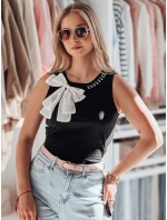Dámské tričko bez ramínek s mašlí černé Dstreet model 21984232 - FashionStreet