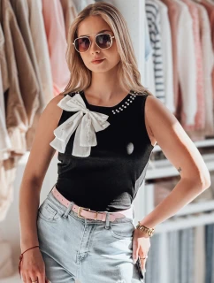 Dámské tričko bez ramínek s mašlí černé Dstreet model 21984232 - FashionStreet