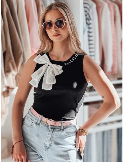 Dámské tričko bez ramínek s mašlí černé Dstreet model 21984232 - FashionStreet