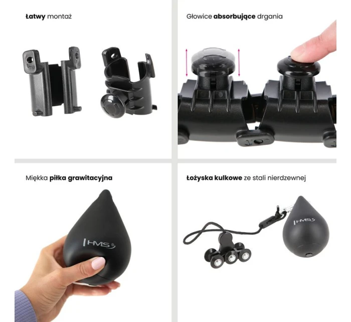 HMS HHW01 obruč s výstupkami a závažiami čierna HMS HHW01 obruč s výstupkami a závažiami čierna