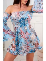 Španielske kvetinové šaty v mätovej farbe Španielske kvetinové šaty v mätovej farbe