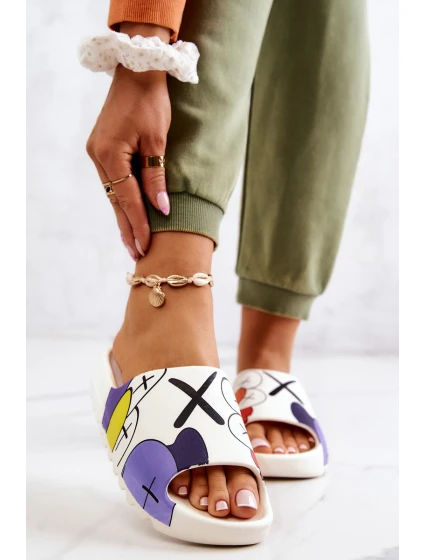 Gumové pantofle s potiskem Bílý model 21575280 - Boto