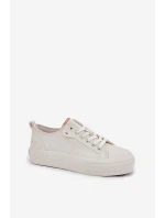 Dámské Tenisky Z Eko Kůže Big Star model 21690713 Světle Béžové - Big Star Shoes Dámské Tenisky Z Eko Kůže Big Star model 21690713 Světle Béžové - Big Star Shoes