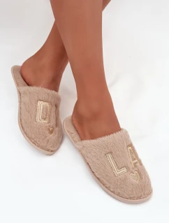 Dámské pantofle s kožešinou LADY model 21710300 béžové - VINCEZA