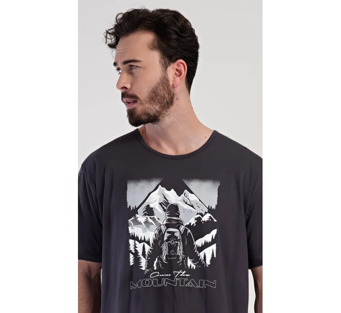 Pánska nočná košeľa s krátkym rukávom Mountain