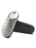 Birkenstock Zermatt Light Grey Wool Felt Insulated Slippers Regular Wide (1015092)