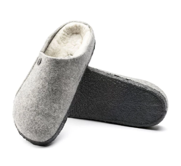 Birkenstock Zermatt Light Grey Wool Felt Insulated Slippers Regular Wide (1015092)