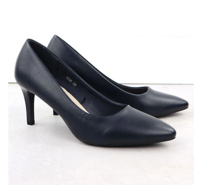 Dámske tmavomodré lodičky na podpätku Sergio Leone 1336 Dámske tmavomodré lodičky na podpätku Sergio Leone 1336