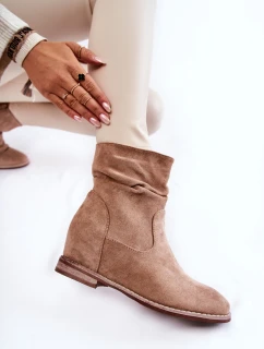 Módní Semišové Boty Na Klínu Béžove model 21600779 - S.Barski